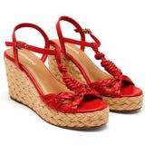 GIOSEPPO Castine Damessandalen - Rood - Natuurlijke Materialen - Gevoerde Binnenzool van Leer