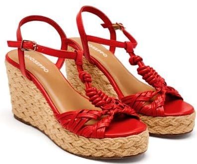 GIOSEPPO Castine Damessandalen - Rood - Natuurlijke Materialen - Gevoerde Binnenzool van Leer