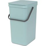 Brabantia Sort & Go Prullenbak, Afvalemmer, Mint, 16 Liter