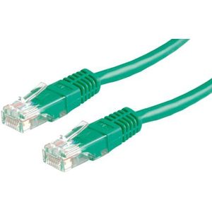ROLINE UTP LAN-kabel Cat 5e, Ethernet-netwerkkabel met RJ45-stekker, groen, 1 m