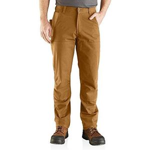 Pantalon de travail utilitaire Carhartt Steel Rugged Flex à coupe décontractée à double devant pour hommes, marron W34/L30