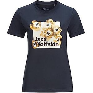 Jack Wolfskin Florell Box T W T-shirt, nachtblauw, XS dames, Nachtblauw, XS