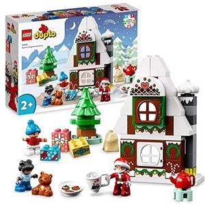 LEGO DUPLO Peperkoekhuis van de Kerstman Speelgoed met Kerst Figuren, Leuk Schoencadeautje of Cadeau voor Kerstmis voor Peuters en Kinderen vanaf 2 Jaar 10976