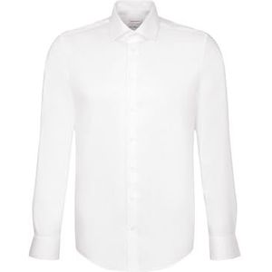 Seidensticker Heren business slim strijkvrij Kent shirt met lange mouwen, wit, 41