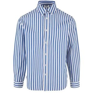 Urban Classics Heren overhemd gestreept zomer shirt wit/blauw L, wit/blauw, L