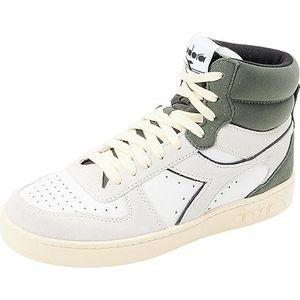 Diadora Magic Basket Mid suède gymschoenen, uniseks, volwassenen, White Dark Forest, 36.5 EU