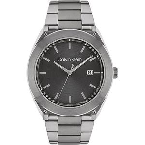 Calvin Klein Analoge quartz horloge voor heren met grijze roestvrijstalen armband - 25200197, Zwart, armband