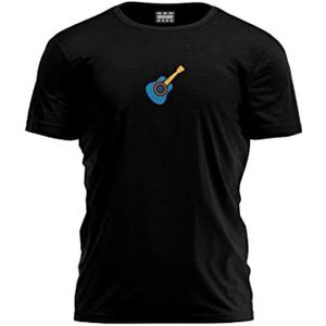 Bona Basics, Digitale print, basic T-shirt voor heren, 100% katoen, zwart, casual, bovenstuk voor heren, maat: XL, Zwart, XL