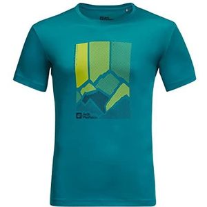 Jack Wolfskin Peak Graphic T M T-shirt, korte mouwen, Everest, maat L, Everest Blue, L