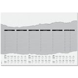 SIGEL HO305 Bureauonderlegger van papier, 3-jarige kalender met weekoverzicht en uurrooster, A2 (59,5 x 41 cm), wit en grijs, 52 vellen