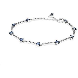 Pandora Damesarmband fonkelende pavé-staven blauw 599217C01, 20 cm, edelmetaal, Zirkonia