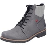Rieker - Veterboots - Grijs - Blokhak - Zachte Binnenzool