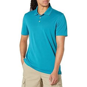 Amazon Essentials Men's Sneldrogend golfpoloshirt met slanke pasvorm, Blauwgroen Blauw, XXL