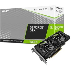 PNY VCG1660T6DFPPB PNY GTX 1660TI Dual Fan 6 GB GDDR6,Zwart