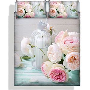 Dromen en Capricci Italian Bed Linnen dekbedovertrek met digitale print, totale afdekking, 2 kussenslopen