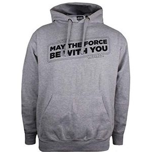 Star Wars heren Force Slogan Hoodie, wit, S