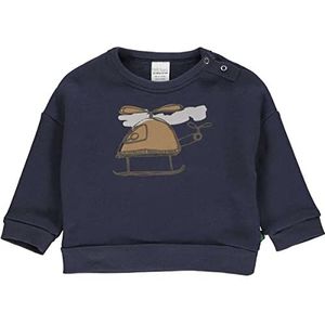 Fred's World by Green Cotton Baby-jongens Helicopter print sweatshirt, nachtblauw, 74 cm