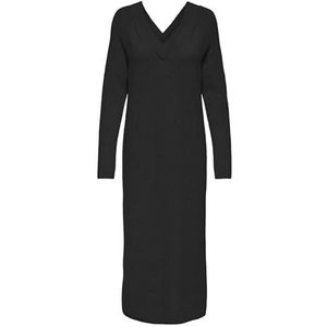 ONLY Dames Onljeanett Life Ls V-hals jurk Cc KNT jurk, zwart, S