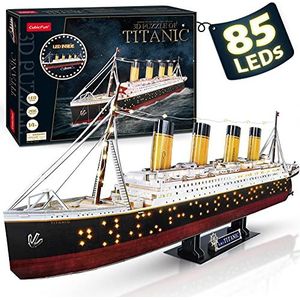 CubicFun 3D puzzel LED Titanic Speelgoed Model Kits Schip, Moeilijke Jigsaw Familie Puzzels en Cruiseschip 3-D Puzzels Geschenken Woondecoratie voor kinderen en volwassenen, 266 Stuks