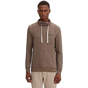 TOM TAILOR Uomini Snood gebreide trui met borstzak 1033654, 30644 - Brown Melange Structure, M