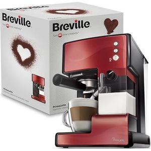 Breville VCF046X Primalatte 3-In-1 Koffiezetapparaat, 1,5 Liter, Rood/Metallic