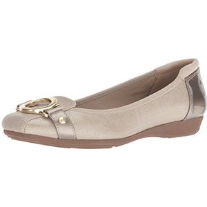 ANNE KLEIN Umeko Ballet Flat voor dames, Metallic Taupe, 36.5 EU