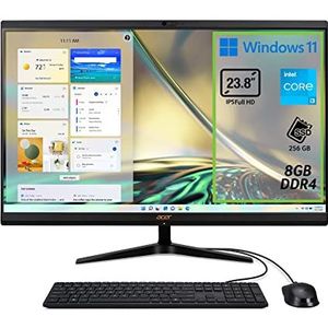 Acer Aspire C24-1700 vaste computer All-in-One, pc-desktop, Intel Core I3-1215U, zwart, 37,3 x 54,04 x 40,52 cm, 4,6 kg