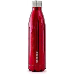 Drinkfles rood 750 MLs-sThermosfless-sYoko Design Geïsoleerds-sDubbelwandigs-sMetaals-sRozes-s0.75 liter