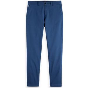 Scotch & Soda Seasonal Core-Stuart Chinobroek voor heren, washed, katoenblend, keperbinding, blauw (Atlantic Blue), 29W / 30L