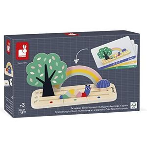 Janod - Pedagogisch assortiment - Oriënteren in de kamer - Tuin - 9 accessoires van FSC-hout + 12 kaarten - Educatief spel voor kinderen - vanaf 36 maanden, J05077