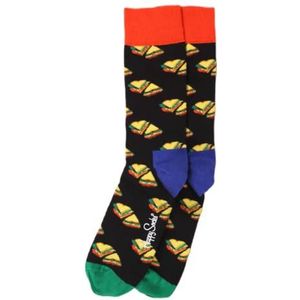 Happy Socks Love Sandwich Sock, kleurrijke en leuke, Sokken voor Dames en Heren, Blauw-Groen-Oranje-Geel-Bruin (36-40)
