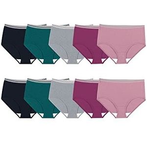 Fruit of the Loom Eversoft katoenen ondergoed voor dames (normale en grote maat), Plus Size Slip - 10 Pack - Diverse Heathers, 14