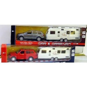 DG distributori giocattoli - Auto met caravan Die Cast Kidz Corner, meerkleurig, 926116