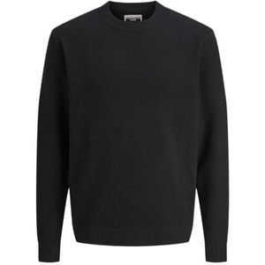 JACK & JONES Jcotier Knit Crew Neck, zwart, L
