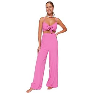 Trendyol - Tbess22Au0108 - Geweven Geknoopte Blouse Broek Strandset - Khaki