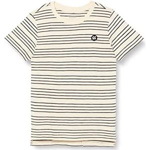 Bestseller A/S Jongens NKMVOBY SS TOP H1 T-shirt, Whitecap Gray/Stripes: Dark Sapphire, 122/128, Whitecap Gray/Stripes: donker saffier, 122/128 cm
