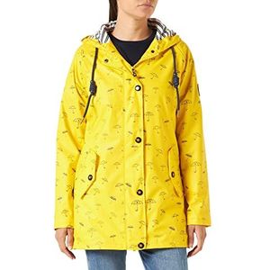 Ankerglut Friesennerz Regenjas voor dames, gevoerd met capuchon, waterdicht, weerbestendig, overgangsjas #Ankerglutbucht regenjas, geel, 36
