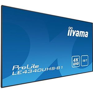 iiyama ProLite LE4340UHS-B1, 43""(42.5""), AMVA3-LED, 3840x2160 (4K UHD, HDMI-DVI-VGA-USB3.0, Speakers, LFD, zwart