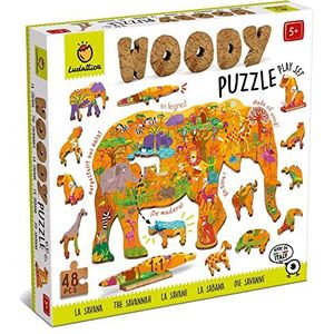 Ludattica Houten puzzel Savanne Woody 48-delig, meerkleurig (XOT-LD21276)