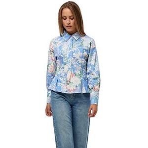 Minus Dames Kathleen Shirt, 9386 Blauwe Bell Print, 42
