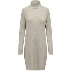 ONLY Dames Onlsilly Ls Rollneck Dress Bf KNT gebreide jurk, Pomice Stone/Detail:w Melange, S