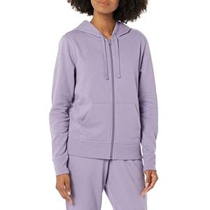 Amazon Essentials Women's Fleecetrui van Franse badstof met volledige ritssluiting (verkrijgbaar in grote maten), Druif, XS