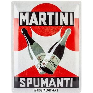 Nostalgic-Art Metalen Retro Bord, Martini – Spumanti – Geschenkidee voor cocktailfans, van metaal, Vintage ontwerp voor decoratie, 30 x 40 cm