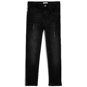 Koton Jongens Slim Jean - Verstelbare elastische tailleband Slim Leg Zakken Katoen, zwart (999), 9-10 Jahre
