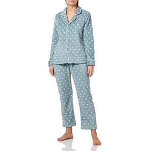 Dagi Dames lange mouw puntige pyjama pyjama pak pyjama set, Lichtgrijs, S