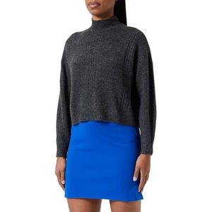 ONLY Onlsilly Highneck Bf KNT Pullover voor dames, dark grey melange, S
