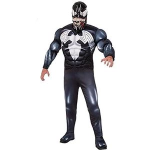 Rubie's Officieel Disney Marvel Venom, Villian Deluxe kostuum voor volwassenen, zoals afgebeeld, Eén maat