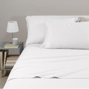 Caleffi Eenkleurige flanellen beddengoedset, flanel, wit, eenpersoonsbed, 19160, Caleffi