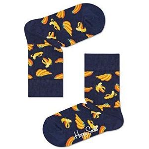 Happy Socks Banana, Kleurrijke en Leuke, Sokken voor kinderen, Blauw-Geel (2-3Y)