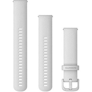 Garmin Snelwisselarmband, 20 mm, siliconen, wit, geschikt voor Venu serie (behalve S-modellen), Forerunner 55/245/645, Approach S12/S40/S42, vivoactive 3/4, vivomove 3, viviviomove HR, vivomove Luxe